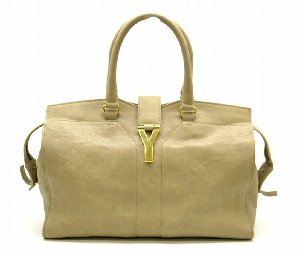 Saint Laurent Yves Yves YSL Cabas Handbag Tote Bag Oak Beige Cream